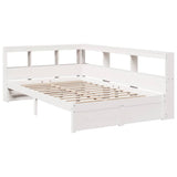 Bookcase Bed without Mattress White 90x190 cm Solid Wood Pine 3324367