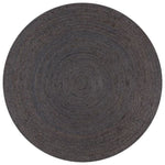 ZNTS Handmade Rug Jute Round 120 cm Dark Grey 133666