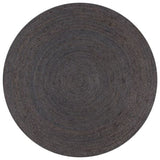 ZNTS Handmade Rug Jute Round 120 cm Dark Grey 133666