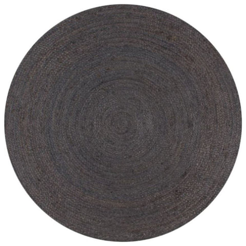 Handmade Rug Jute Round 150 cm Dark Grey 133667