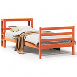 Bed Frame without Mattress Wax Brown 90x190 cm Single Solid Wood Pine 3305837