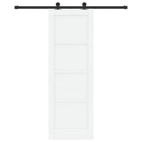 Sliding Door White and Black 73.5 x 211 cm Solid Pine Wood 3333329