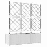 Garden Planter 3 pcs White 120 x 40 x 143 cm Plastic 42002908