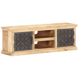 TV Cabinet with Steel Doors 120x30x40cm Solid Mango Wood 289095