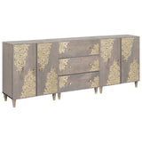 Bathroom Cabinet Set 3 pcs Grey and Gold 180 x 33 x 75 cm 3310152