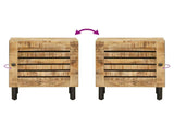 Bedside Table 2 pcs Natural 40 x 33 x 46 cm Solid Mango Wood 4018841