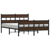 Metal Bed Frame without Mattress Brown Oak 160x200 cm 3308477