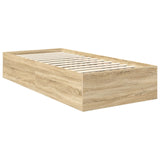 Bed Frame with Headboard Sonoma Oak 90 x 200 cm Engineered Wood 3408713