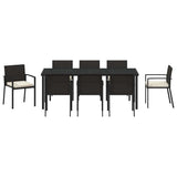 Garden Dining Set 9 pcs Black Powder-Coated Steel 3379253
