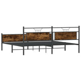 Metal Bed Frame without Mattress Smoked Oak 193x201 cm 3325116