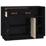 Sideboard Black 98.5x40x75 cm Solid Wood Pine 820141