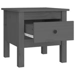 ZNTS Side Tables 2 pcs Grey 40x40x39 cm Solid Wood Pine 813789