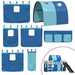 Bunk Bed without Mattress with Slide and Curtains Blue 90x190 cm Single 3284156