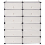Interlocking Shoe Organiser with 12 Compartments White 244921