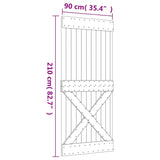 Sliding Door with Hardware Set 90x210 cm Solid Wood Pine 3203210