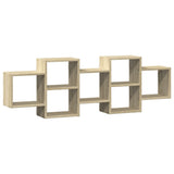Wall Shelf Sonoma Oak 129x18x42 cm Engineered Wood 853220