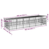 Outdoor Dog Kennel with Roof Steel 11.26 m 3124611