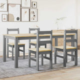 5 Piece Dining Set PANAMA Grey Solid Wood Pine 3345189