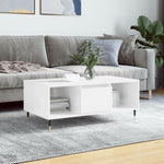 ZNTS Coffee Table High Gloss White 90x50x36.5 cm Engineered Wood 830582