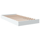Bed Frame without Mattress White 90x190 cm Single Engineered Wood 842070