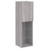 4 Piece TV Wall Units with LED Grey Sonoma Engineered Wood 3216716