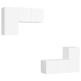 4 Piece TV Cabinet Set White Engineered Wood 3078688