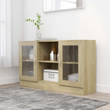 Vitrine Cabinet Sonoma Oak 120x30.5x70 cm Engineered Wood 802789