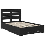 Bed Frame with Drawer Black Oak 120 x 200 cm Engineered Wood 3411989