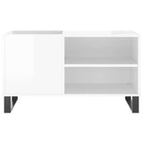 Record Cabinet High Gloss White 85x38x48 cm Engineered Wood 831710