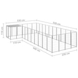 Dog Kennel Silver 13.31 m Steel 3082244
