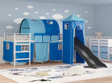 Kids'Loft Bed Frame White and Blue 75 x 190 cm Metal 42020899