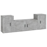 3 Piece TV Cabinet Set Concrete Grey Engineered Wood 3188514