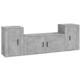3 Piece TV Cabinet Set Concrete Grey Engineered Wood 3188514