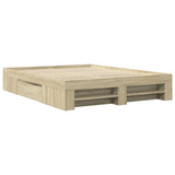 Bed Frame without Mattress Sonoma Oak 150x200 cm King Size Engineered Wood 3295466