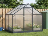Garden Greenhouse with Door Anthracite 183.5 x 123 x 207 cm 42036859