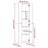 Office Cabinet Smoked Oak 60x32x190 cm Engineered Wood 815279