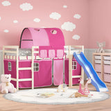 Curtains for Loft Bed with Tunnel Pink Polyester 835918