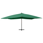 Cantilever Garden Parasol with Wooden Pole 400x300 cm Green 318428