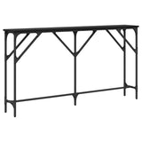 ZNTS Console Table Black Oak 140x23x75 cm Engineered Wood 871335