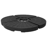 Umbrella Base Fan-shaped 4 pcs Black 47857