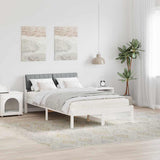 Bed frame White and light grey 120 x 190 cm Solid pine wood 878698