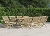 Folding Garden Chair Set of 8 Grey Solid teak wood Medium 3155072