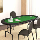 ZNTS 10-Player Folding Poker Table Green 207x106x76 cm 80402