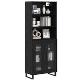 Highboard 2 pcs Black Oak Engineered Wood 3403191