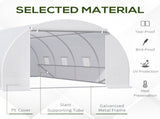 6 x 3 x 2 m Polytunnel Greenhouse, Walk in Polytunnel Tent with Metal Frame, Zippered Door and 8 T3398P317539