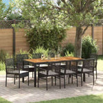 Garden Dining Set 9 pcs Black Poly rattan 3334906