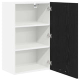Hanging Cabinet with Door Black Oak and White 50 x 31 x 80 cm 884267