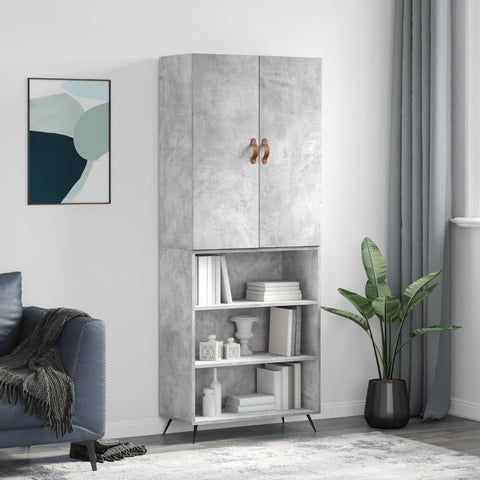 Highboard Concrete Grey 69.5x34x180 cm Engineered Wood 3196047