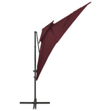 Cantilever Garden Parasol Bordeaux Red Aluminium, Polyester 312366