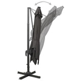 Cantilever Garden Parasol with Pole and LED Lights Anthracite 300 cm 312346